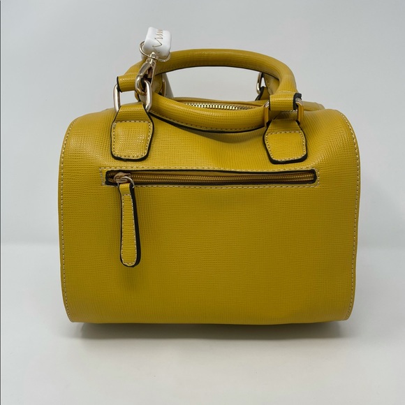 Italian Structured Crossbody Mustard Yellow Purse - Picture 7 of 12